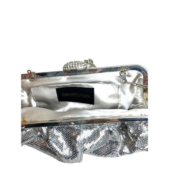 Jessica McClintock sequin clutch shoulder bag - Picture 7 of 9